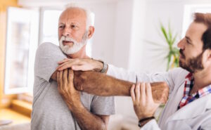 man during physical therapy