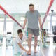 man walking during physical therapy